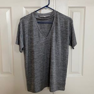 Rachel Roy Gray Keyhole Shirt Medium